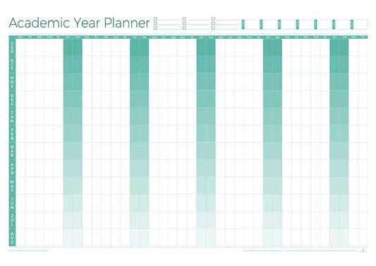 Academic Perpetual Year Wall Planner - Laminated