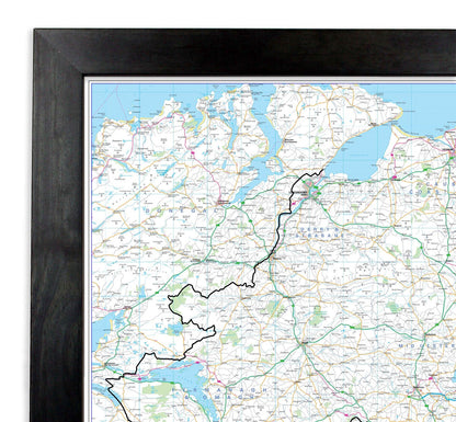 Northern Ireland Road Map  - Wall Map of Northern Ireland