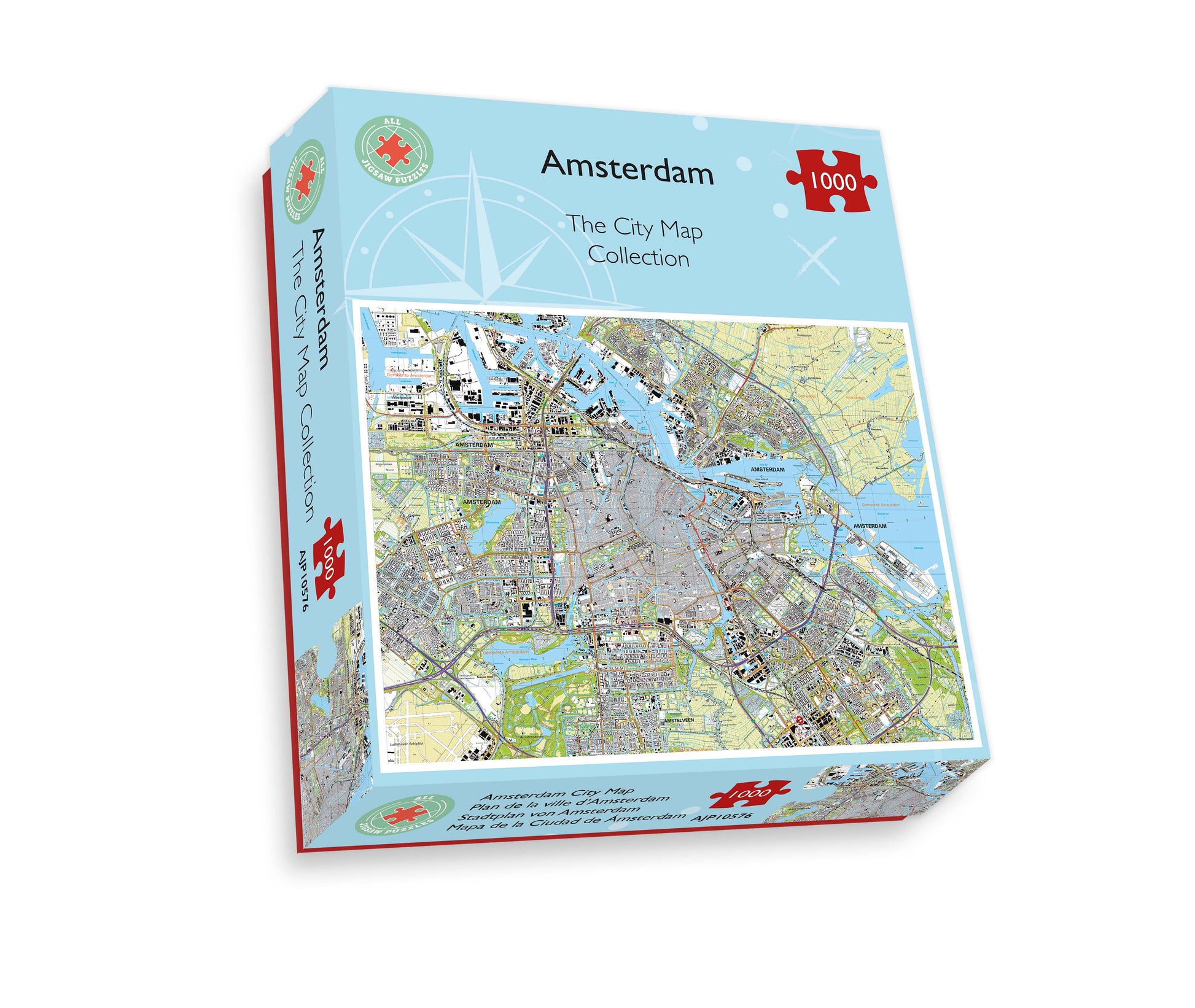 Amsterdam City Map 1000 Piece Jigsaw Puzzle box
