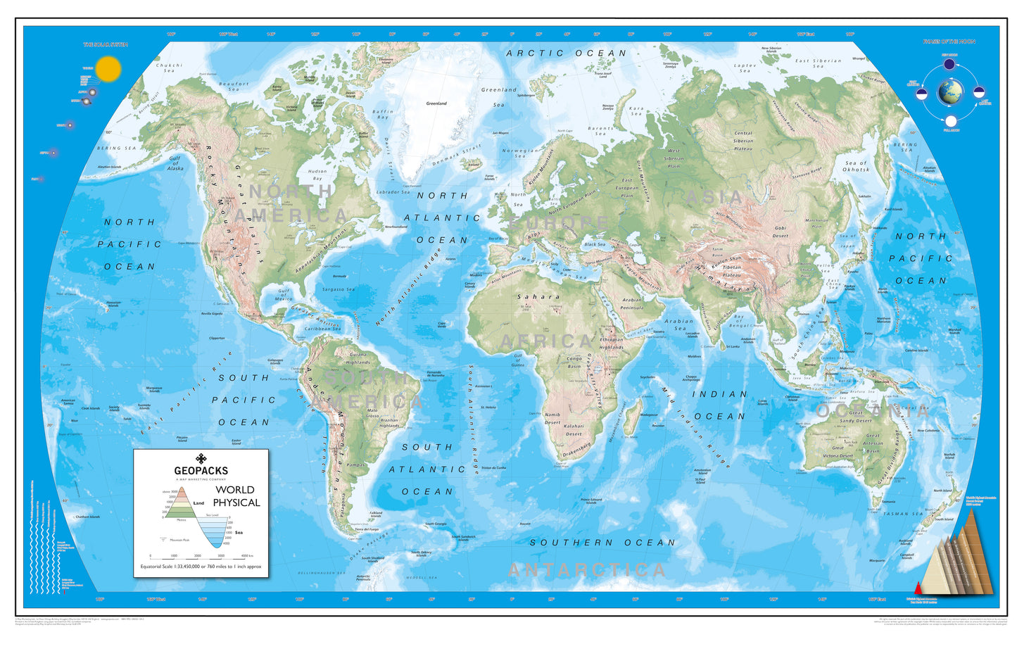 World Wall Map for Schools - Reversible