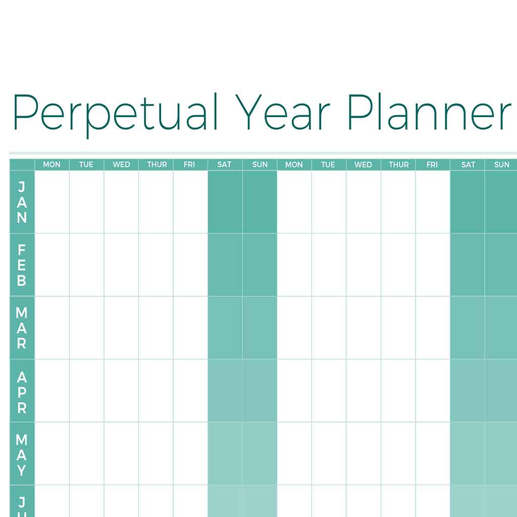 Perpetual Laminated Year Wall Planner 