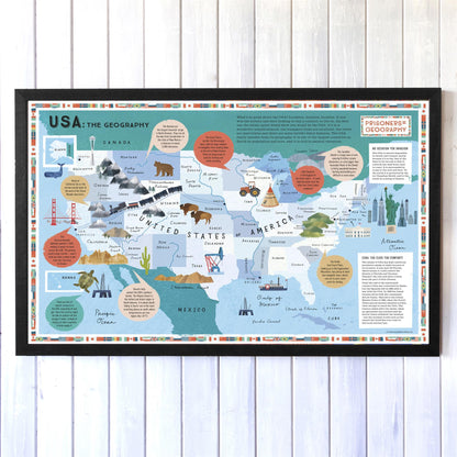 USA Educational Wall Map - Prisoners of Geography