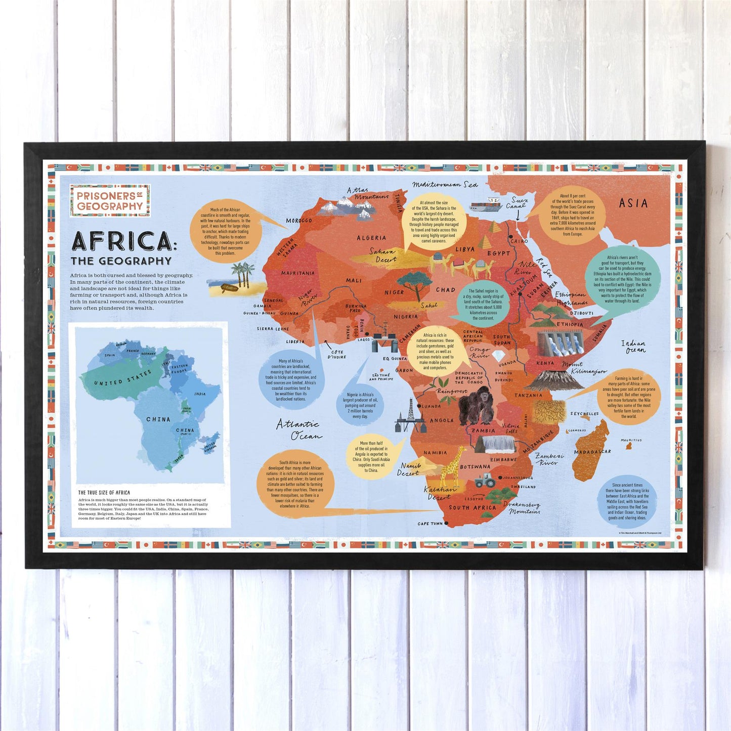 Africa Educational Wall Map - Prisoners of Geography