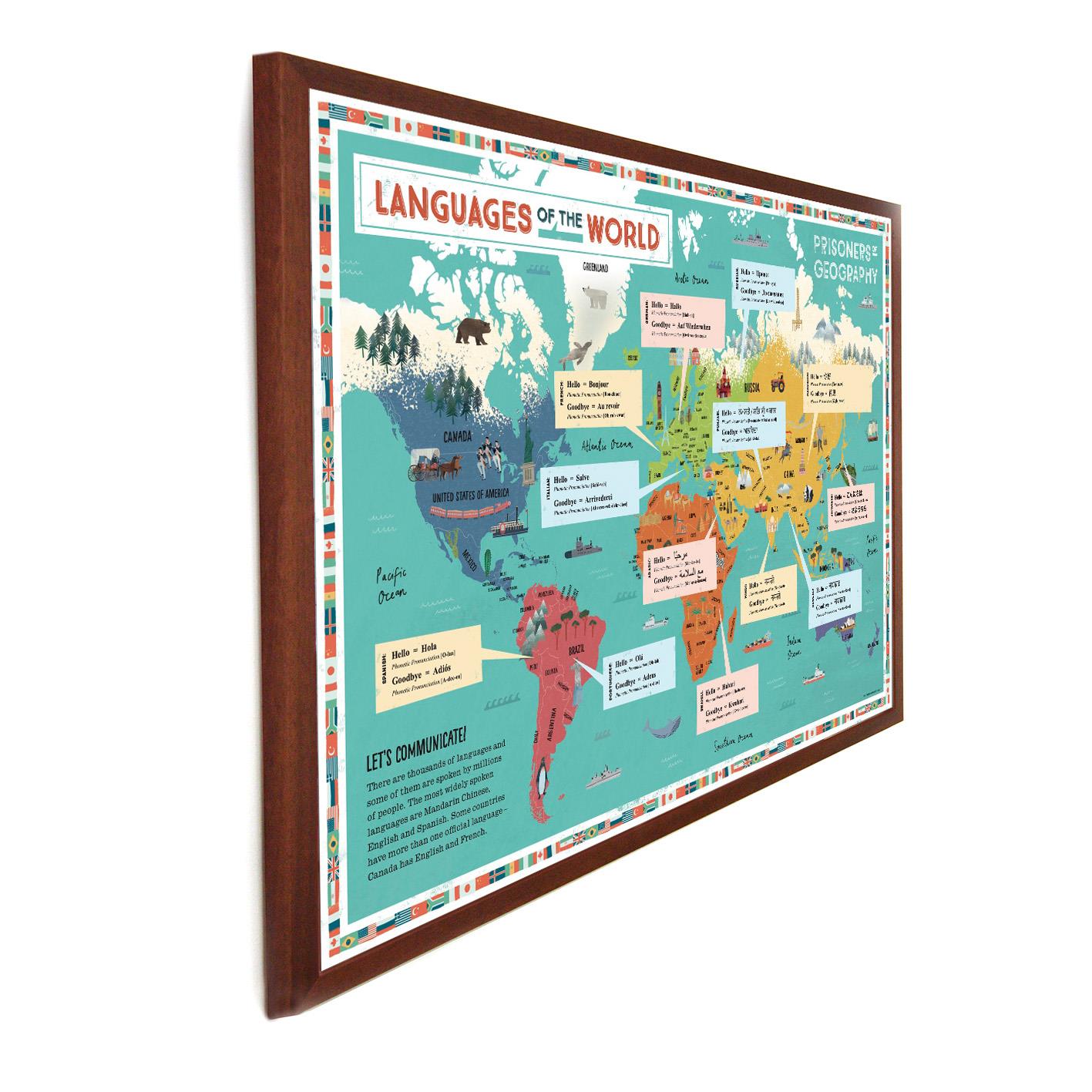 Languages Of The World Educational Wall Map - Prisoners of Geography ...