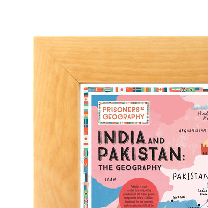 India and Pakistan Educational Wall Map - Prisoners of Geography