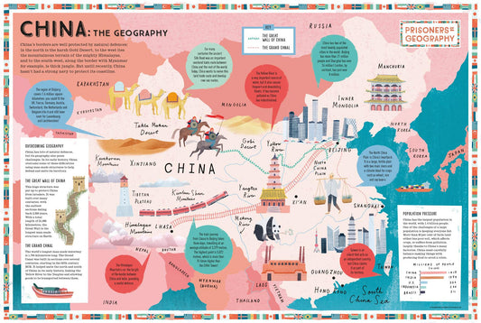 China Educational Wall Map - Prisoners of Geography