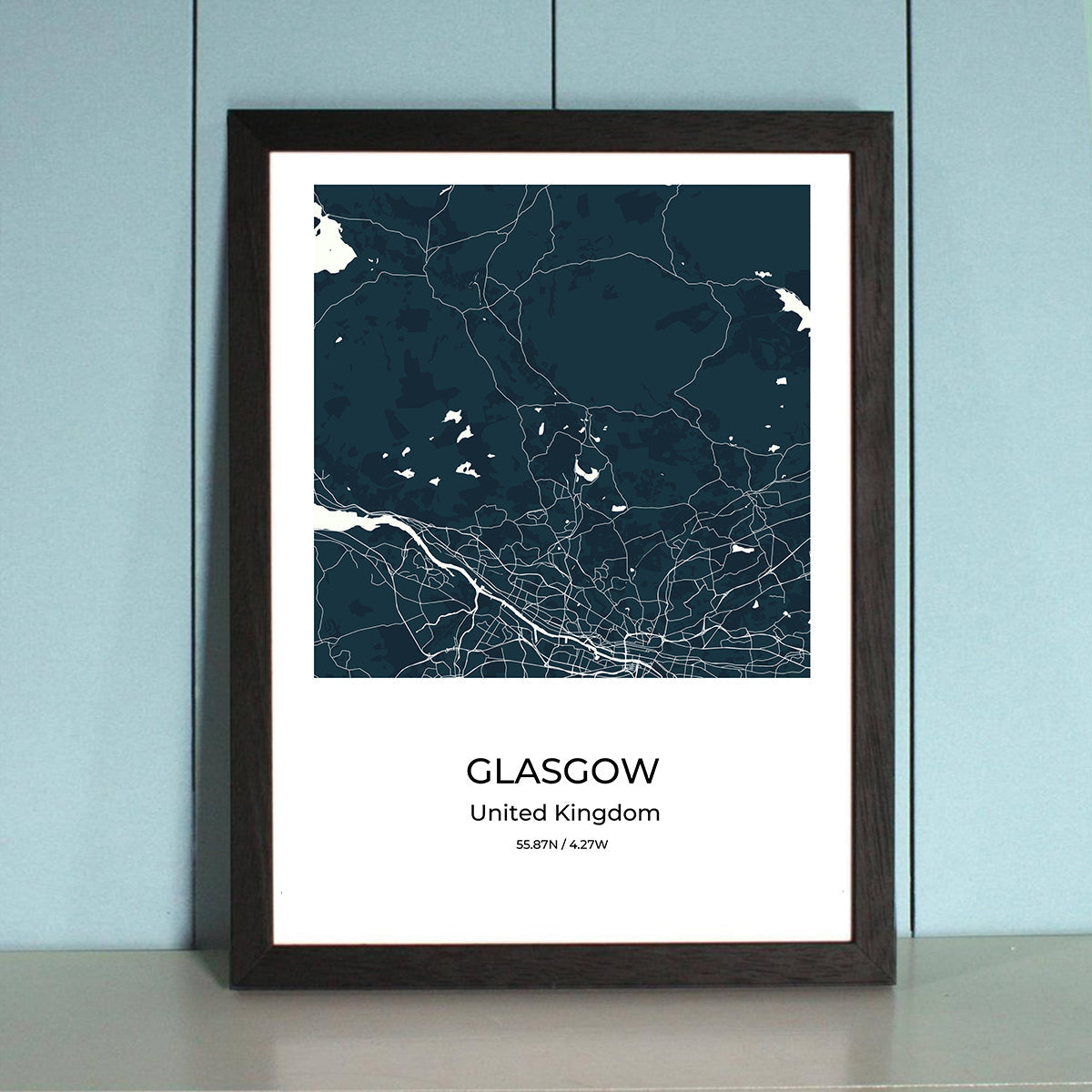 Glasgow City Map Wall Art