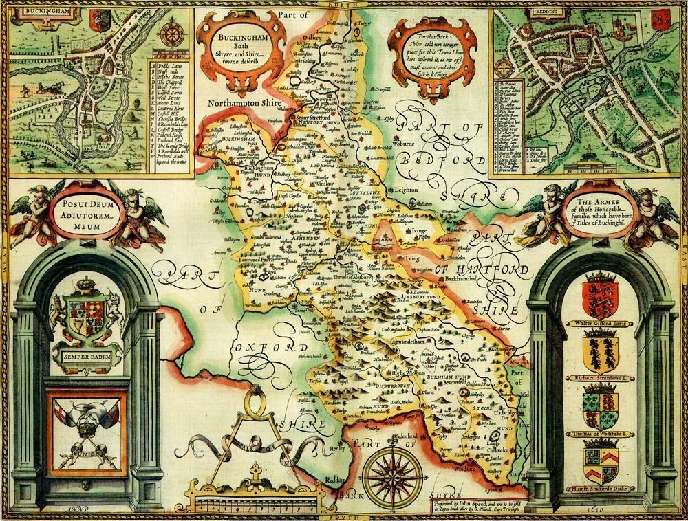 Buckinghamshire Historical Map 1000 Piece Jigsaw Puzzle (1610) - All Jigsaw Puzzles UK
 - 1