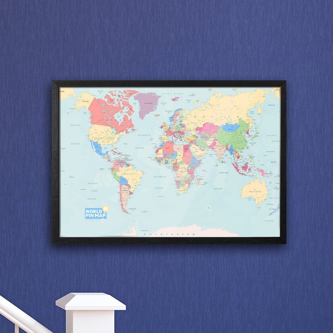 Map Gift - Framed World Pinboard Map