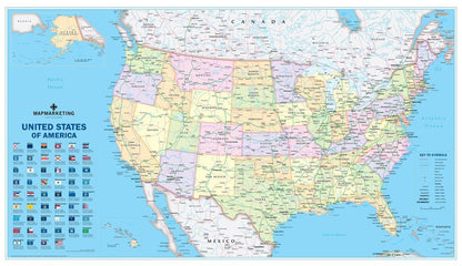 Maps - USA Laminated Political Wall Map