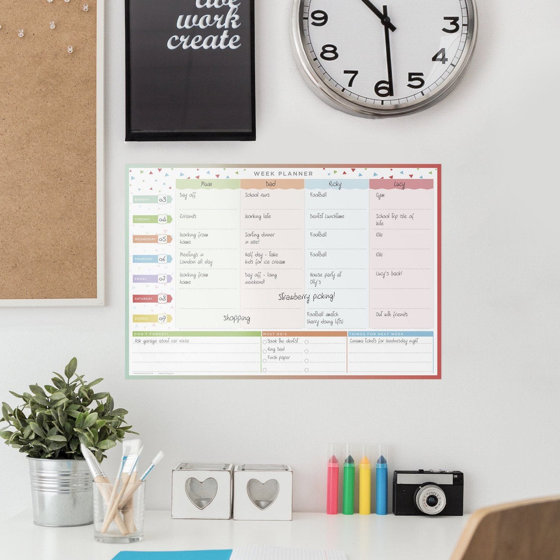 Family Week Wall Planner - choice of 4, 5 or 6 Columns – Geopacks