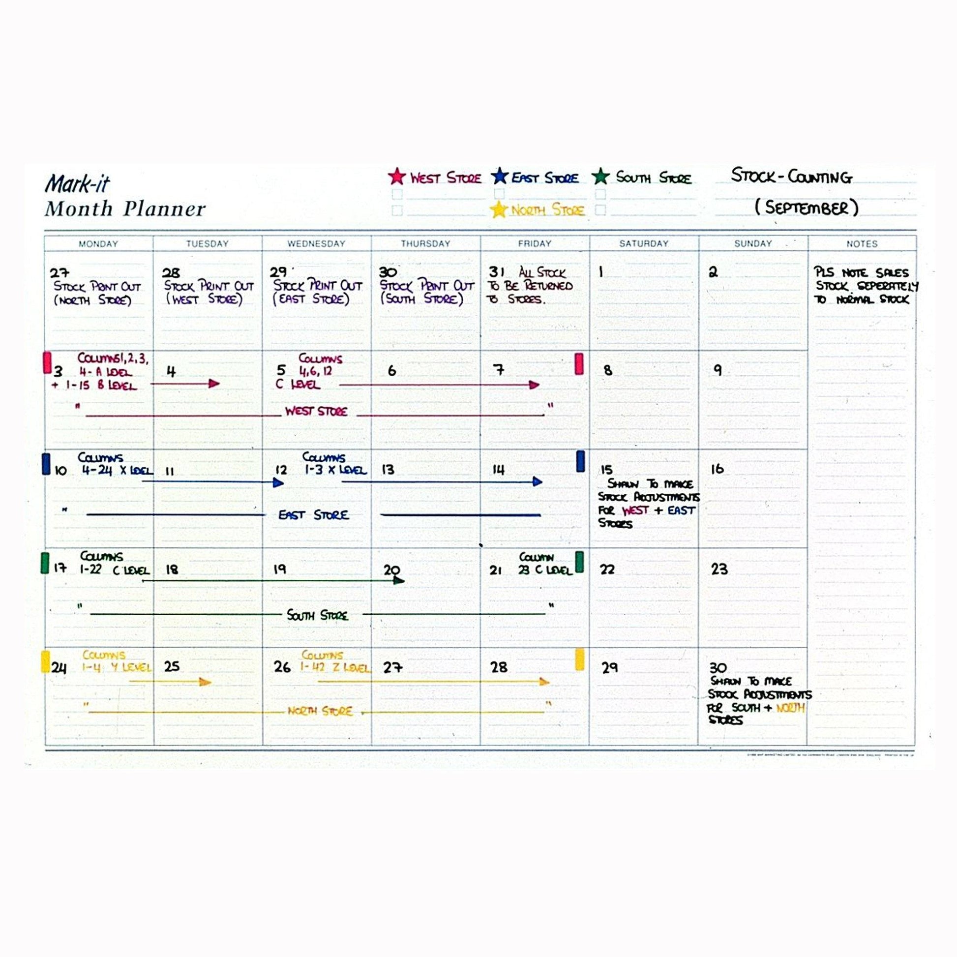 Planners - Monthly Laminated Wall Planner