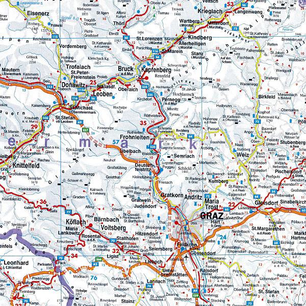Wall Maps - Austrian Political Wall Map - Austria Map