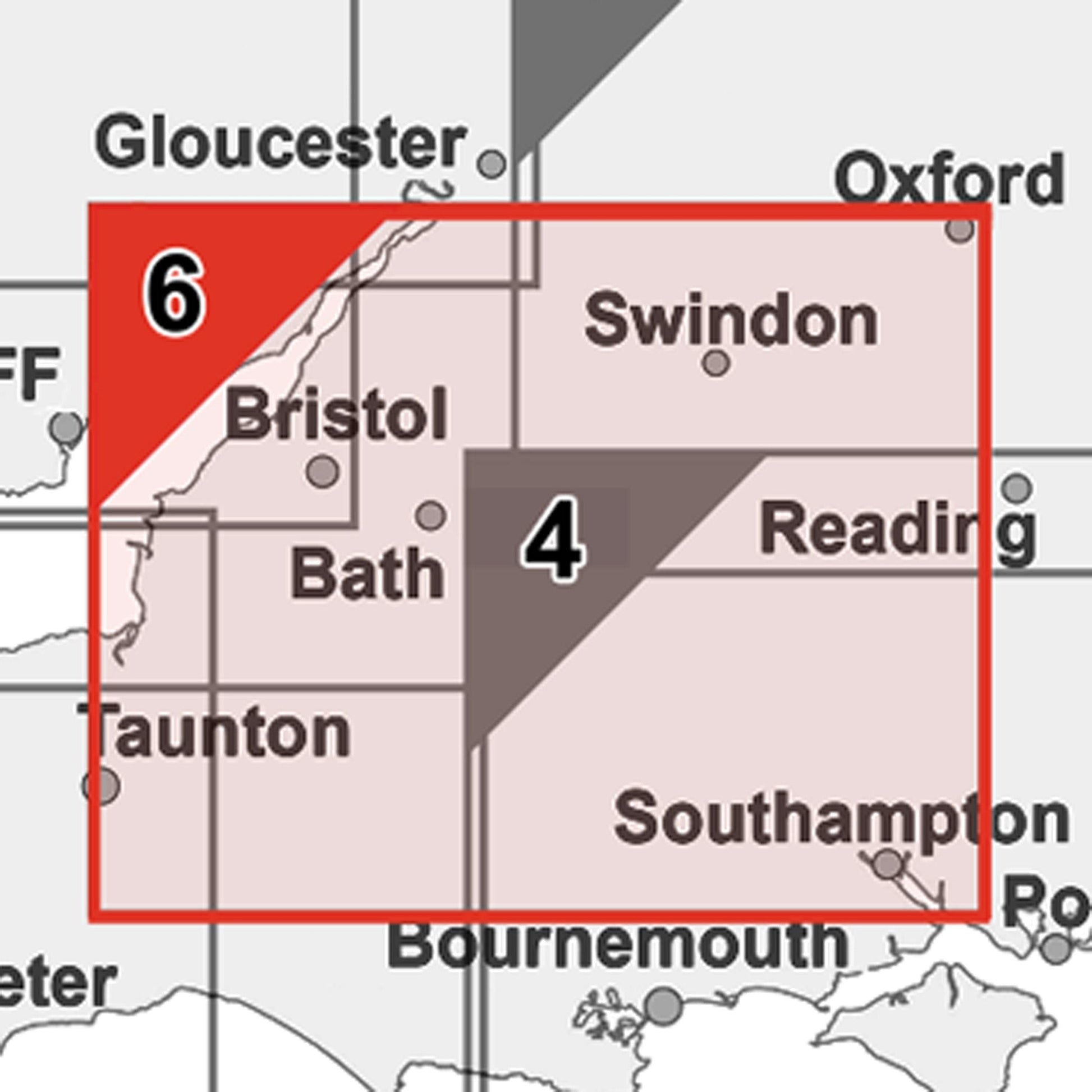 Wall Maps - Avon And Wiltshire (Bristol) Postcode Wall Map - Sector Map 6