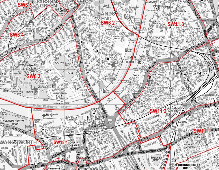 Wall Maps - Central London Postcode Wall Map -  Sector Map 37