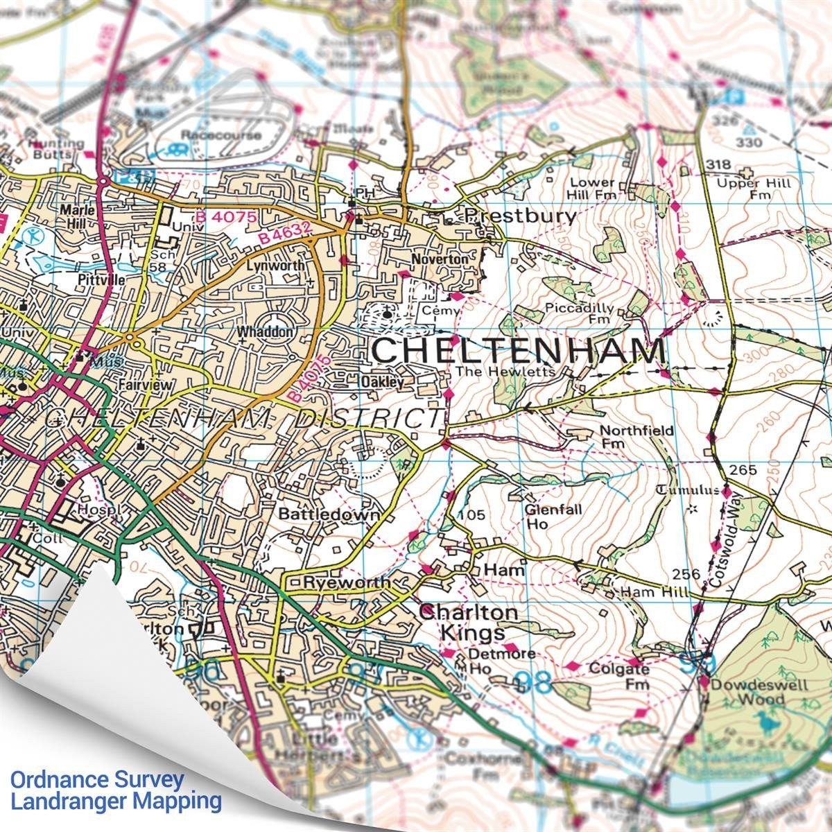 Wall Maps - Customised Ordnance Survey Landranger Map - Centred On Your Business