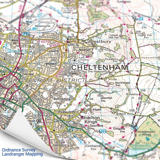 Wall Maps - Customised Ordnance Survey Landranger Map - Centred On Your ...