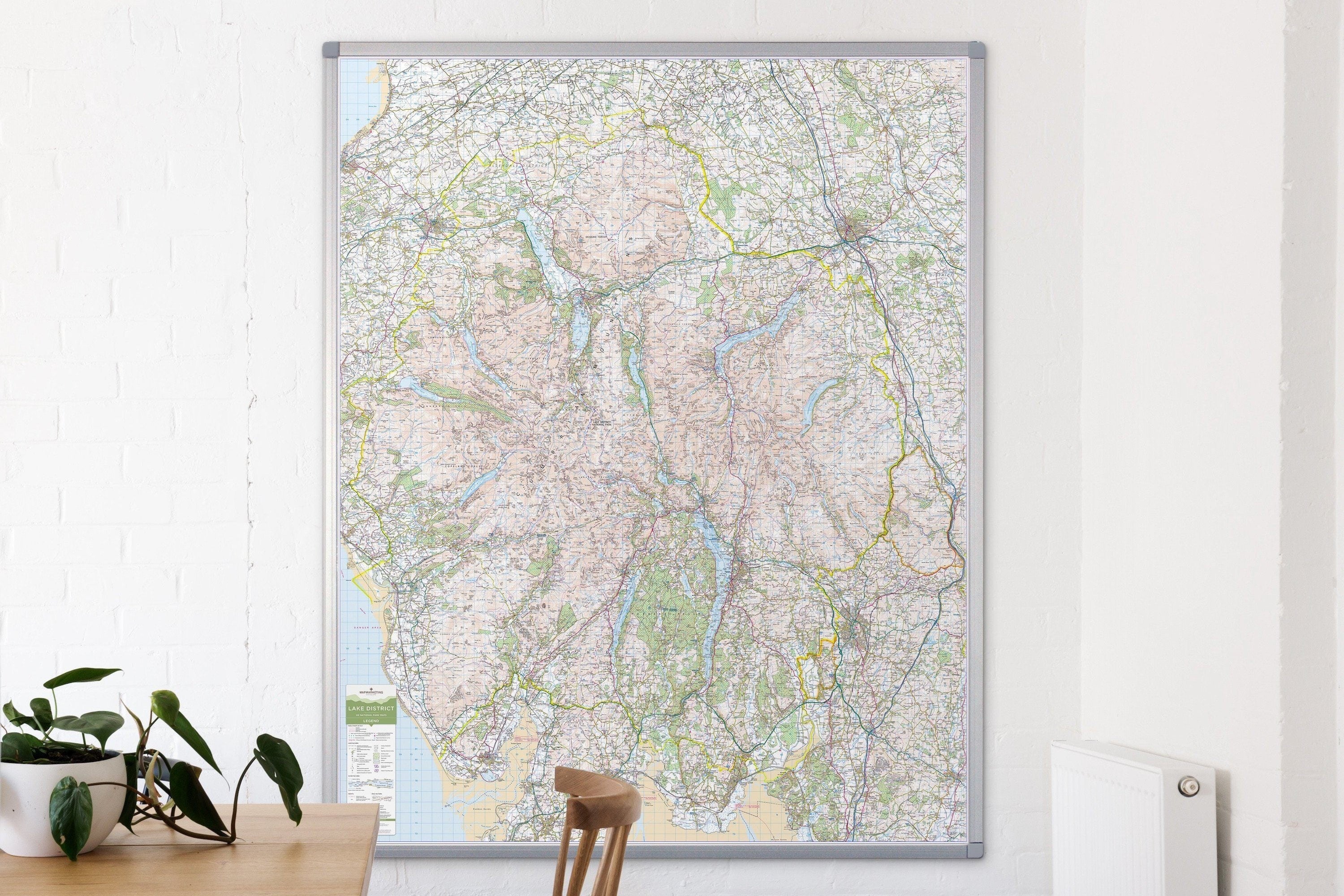 Wall Maps - Lake District - UK National Park Wall Map