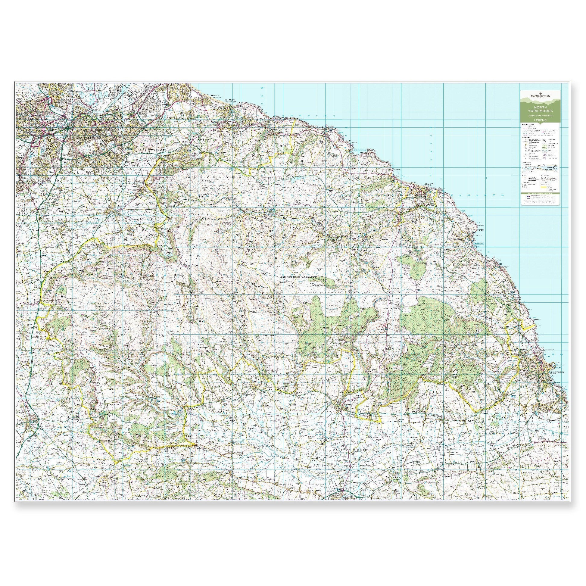 Wall Maps - North York Moors - UK National Park Wall Map