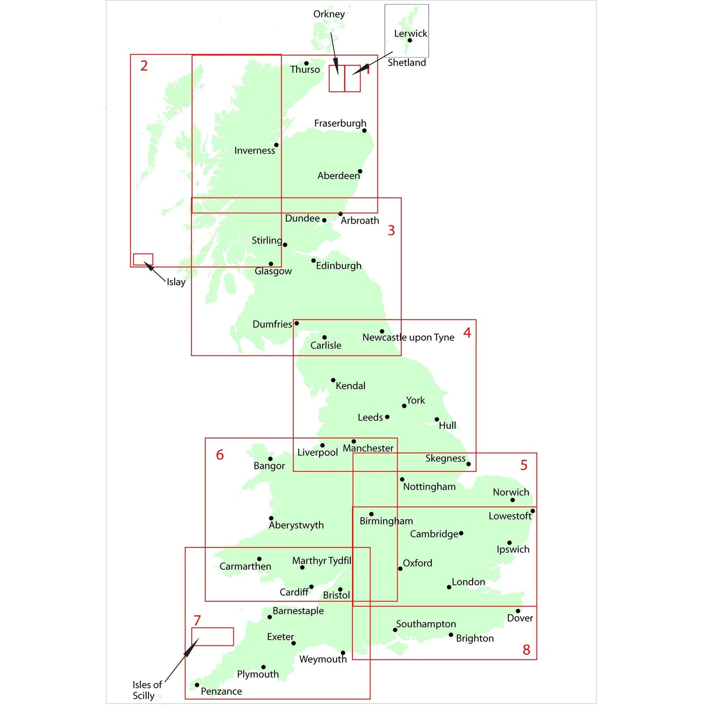 Wall Maps - Northern England Regional Road Map - Wall Map 4