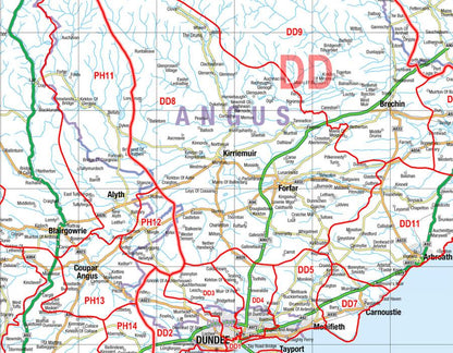 Wall Maps - Northern Scotland (Uist, Orkney And Shetland) Postcode Map - District Map 6