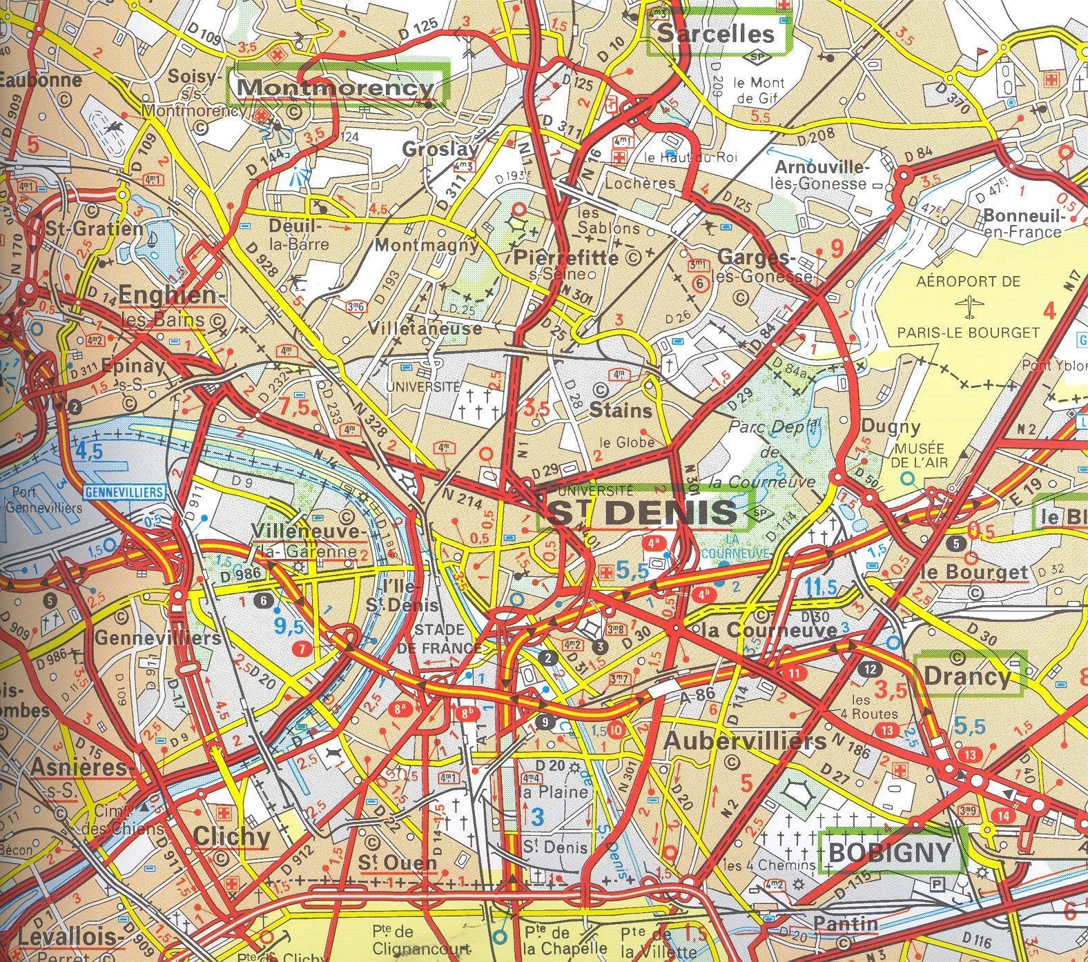 Wall Maps - Paris Environs Wall Map - Paris Map