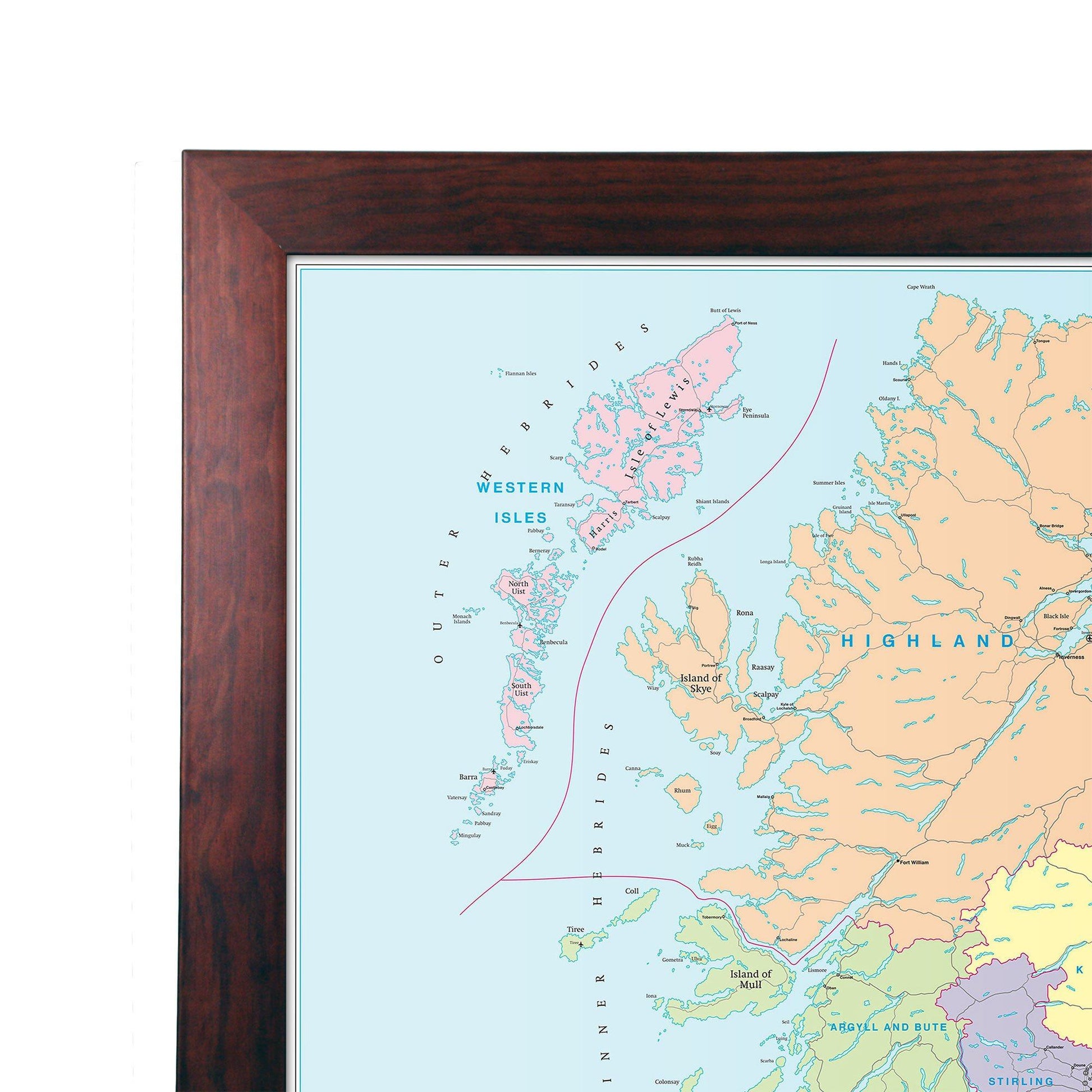 Wall Maps - Scotland Road Map  - Laminated Wall Map