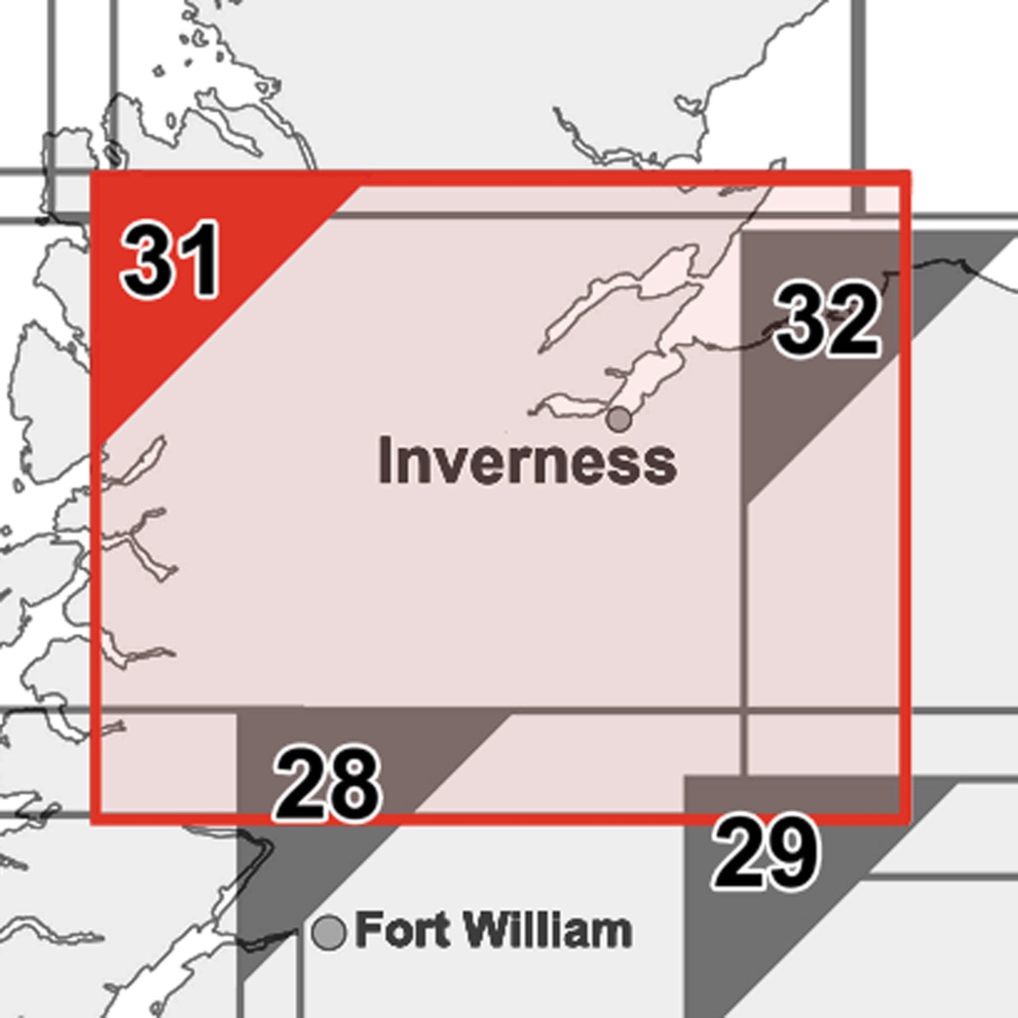 Scottish Highlands (Central) Postcode Wall Map - Sector Map 31 – Geopacks
