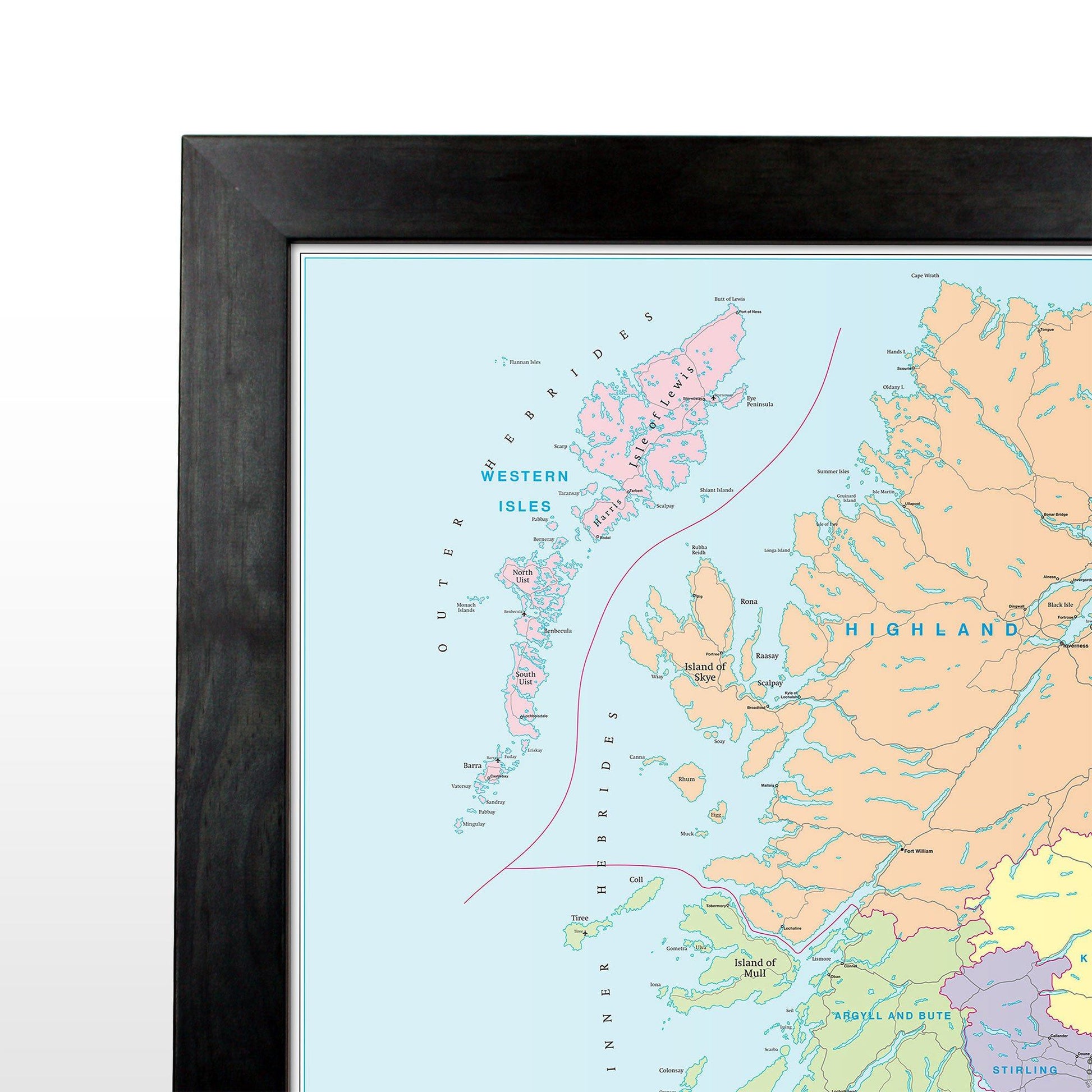 Wall Maps - Scottish Highlands (South) Postcode  Wall Map - Sector Map 28