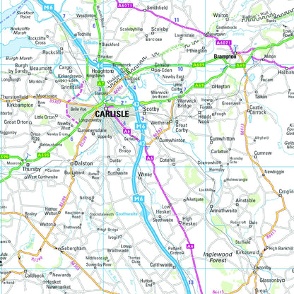 Wall Maps - Southern Scotland And Northumberland Regional Road Map - Wall Map 3