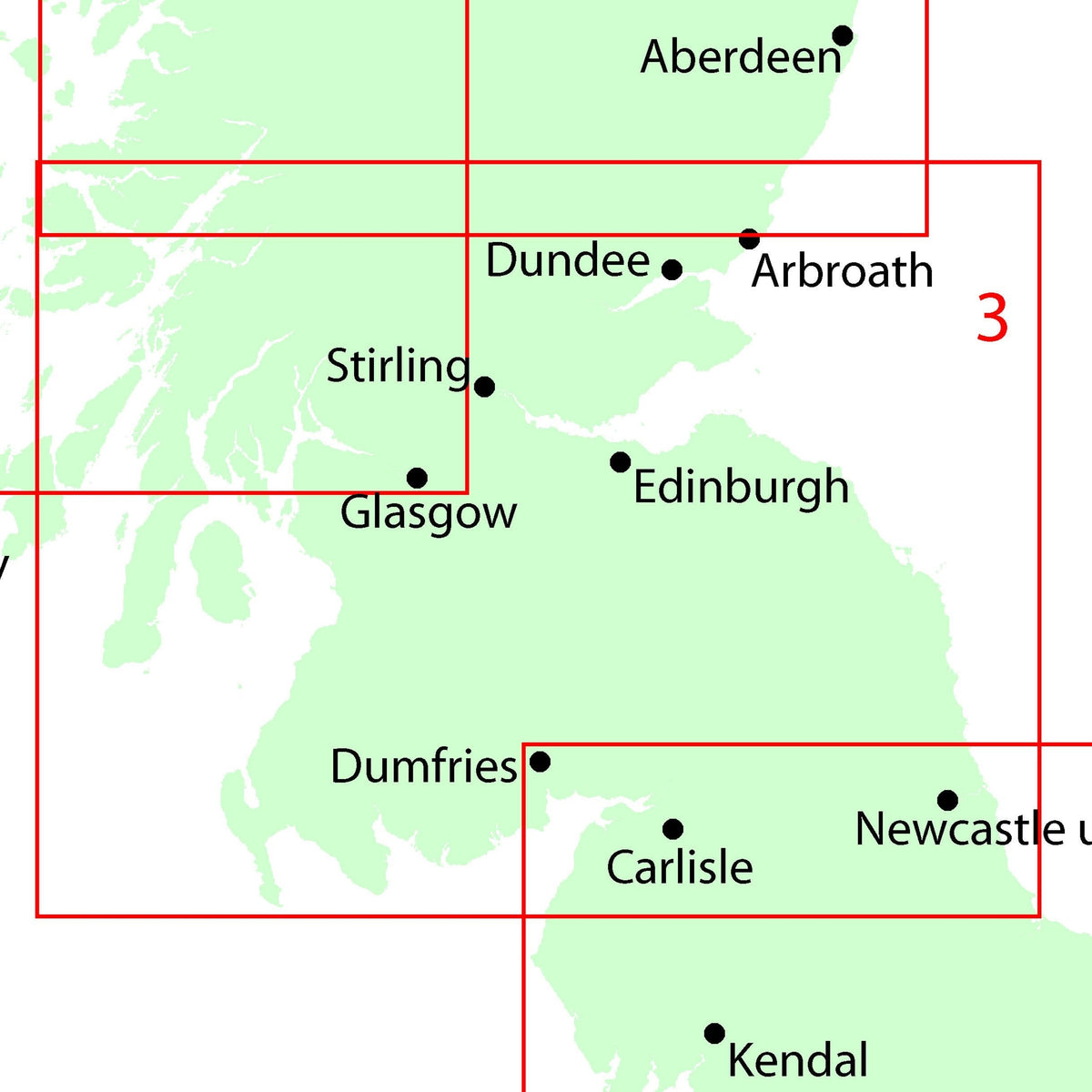 Southern Scotland and Northumberland Regional Road Map - Wall Map 3 ...