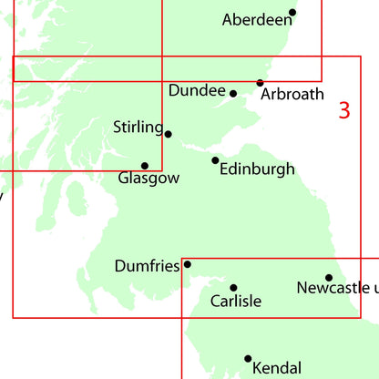 Wall Maps - Southern Scotland And Northumberland Regional Road Map - Wall Map 3