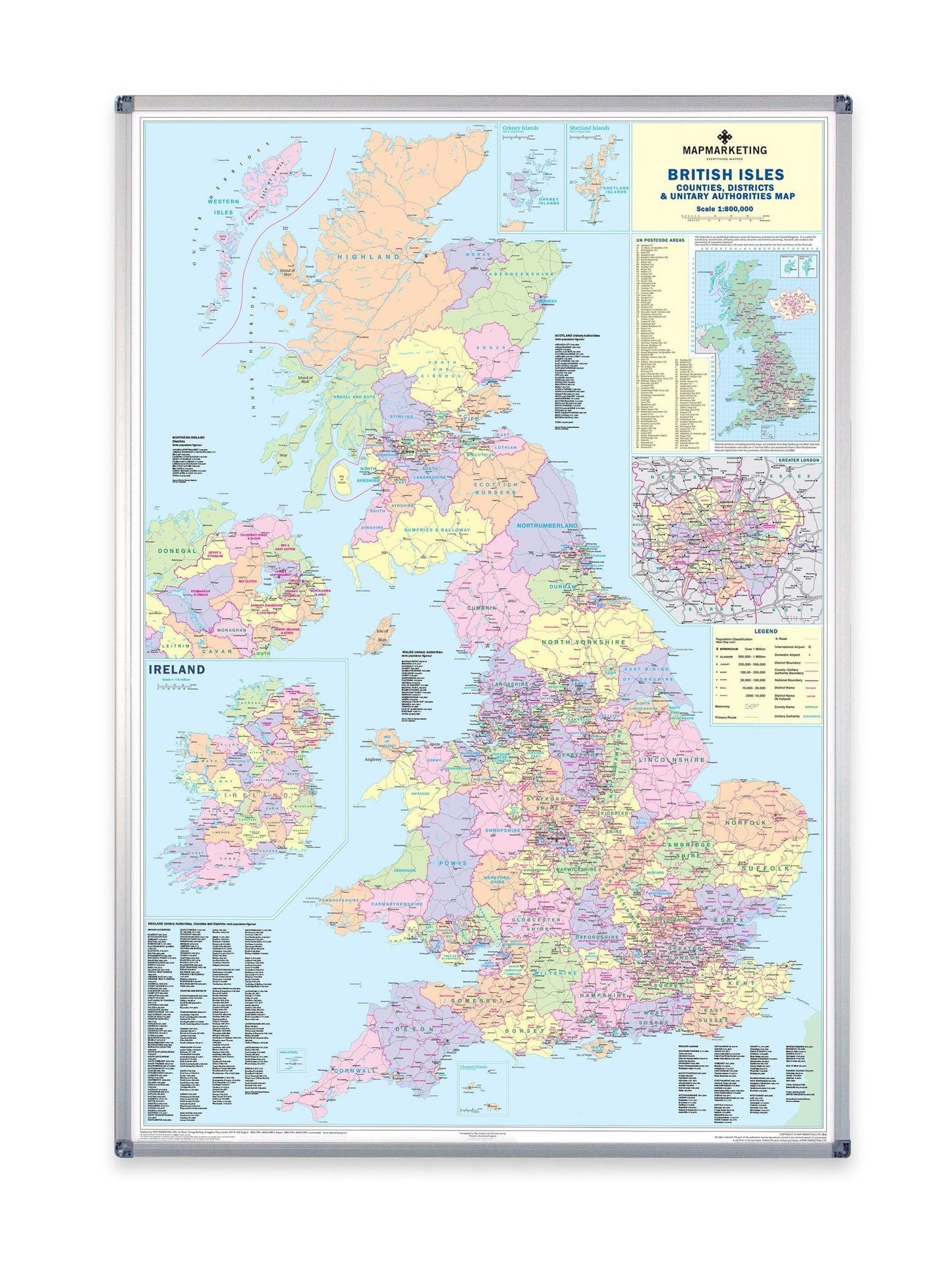 Wall Maps - Supersize UK Counties Wall Map