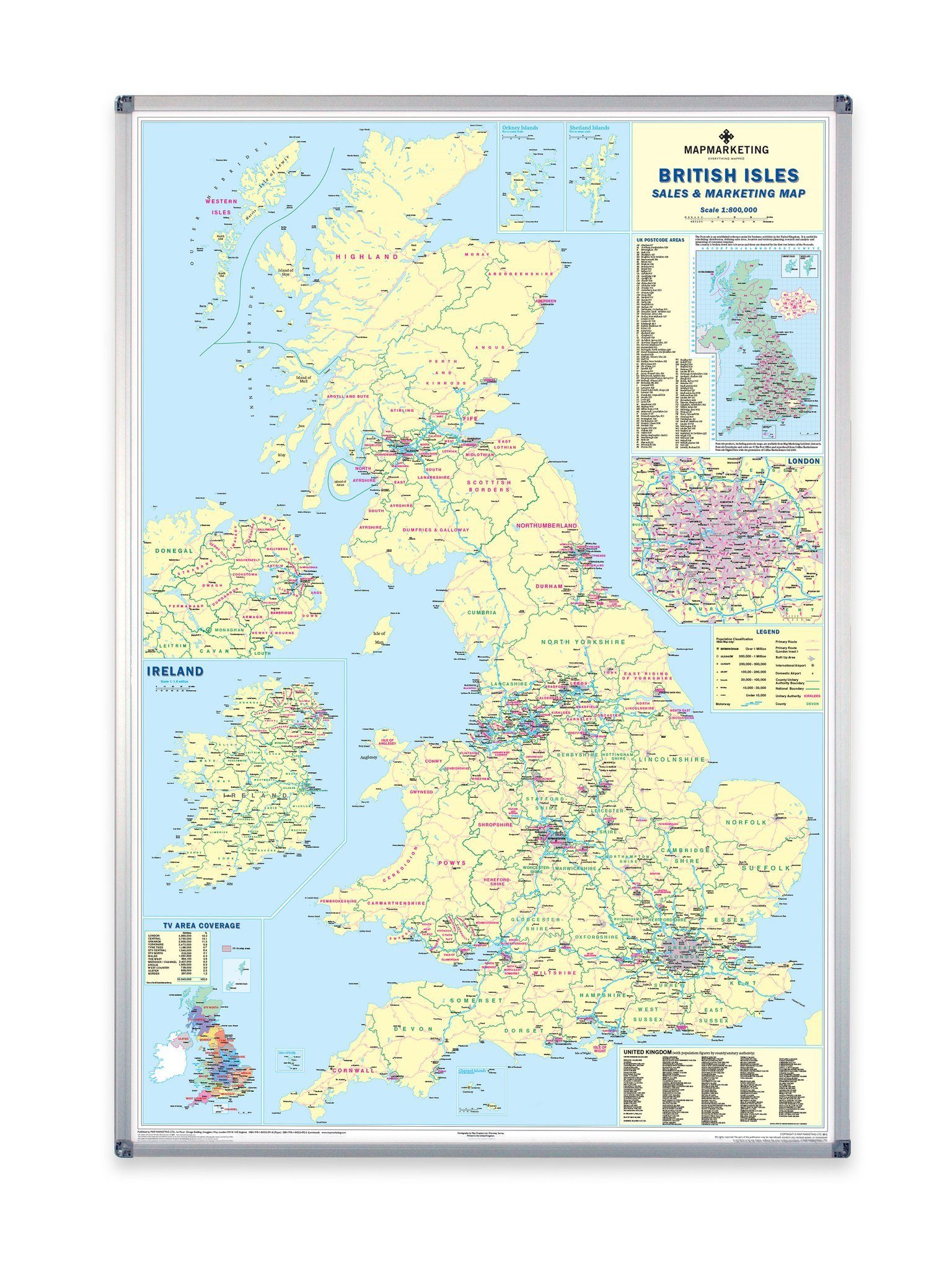Wall Maps - Supersize UK Sales And Marketing Wall Map