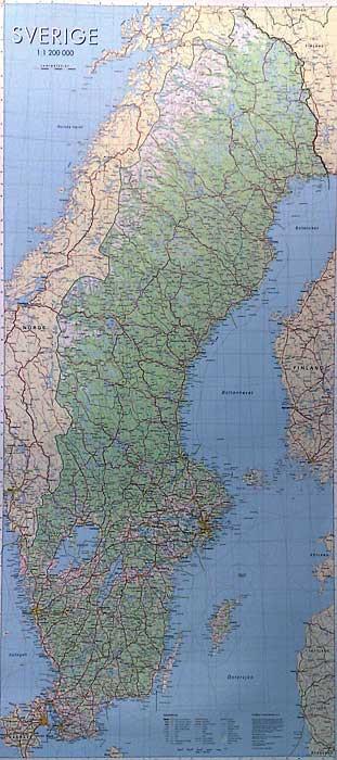 Wall Maps - Sweden Political Wall Map - Swedish Map