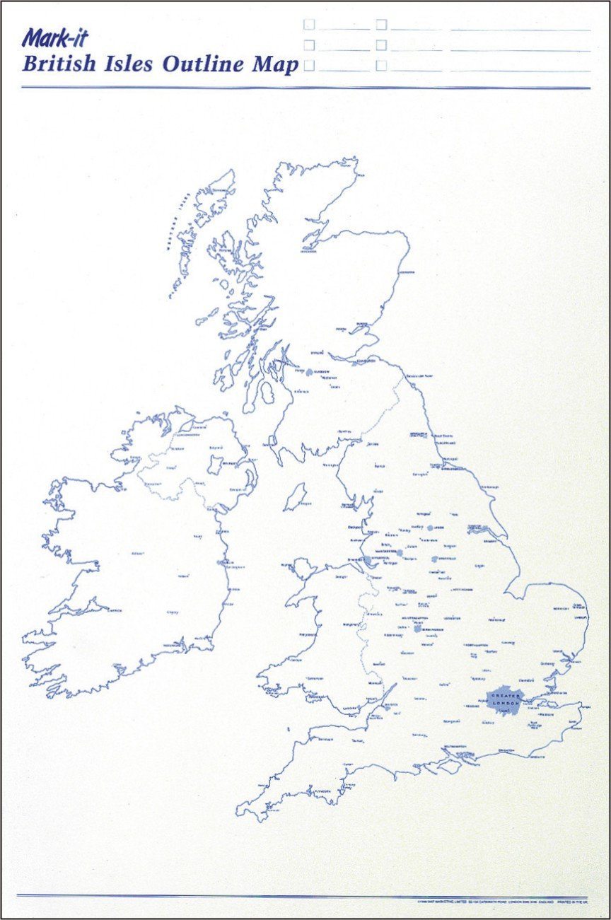 Wall Maps - Uk Outline Map Planner