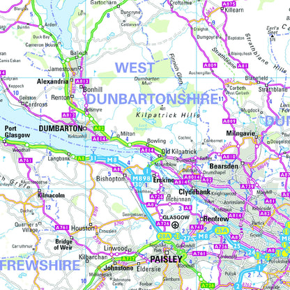 Wall Maps - Western Scotland And Western Isles Regional Road Map - Wall Map 2