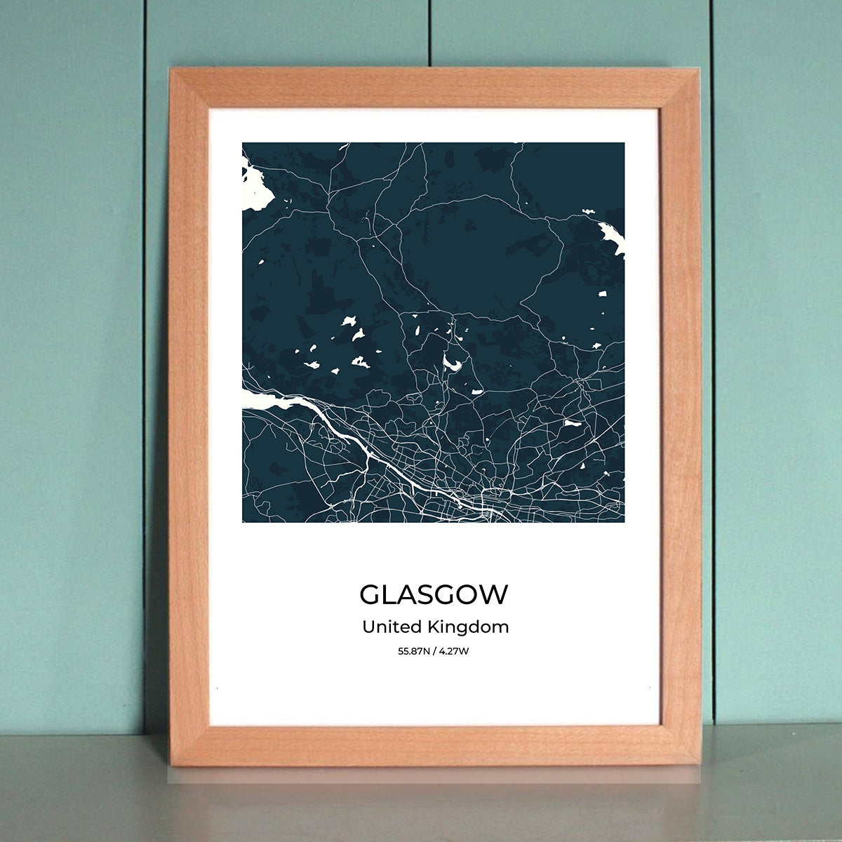 Glasgow City Map Wall Art